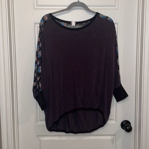Xhilaration Top with Floral Sleeve